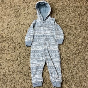 ❄️ 12M hooded, fleece onesie (NWOT)